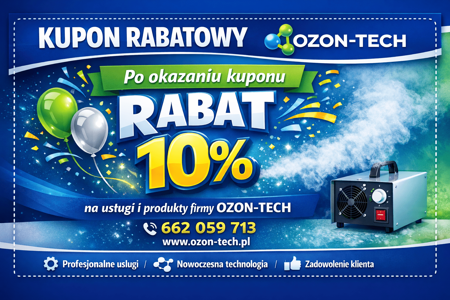 Rabat na usługi w Ozon-Tech